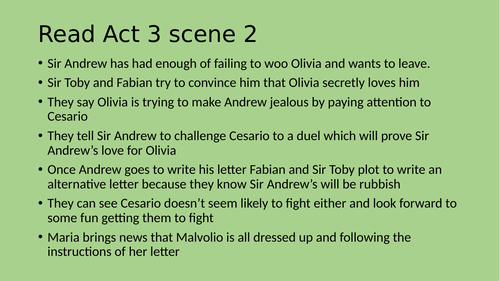 Twelfth Night A3s2 Sir Andrew's letter