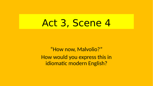 Twelfth Night yellow stockings lesson A3s4