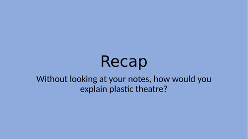 Revision of plastic theatre in Streetcar