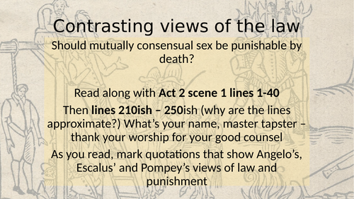 Measure for Measure lesson 6 contrasting views of the law