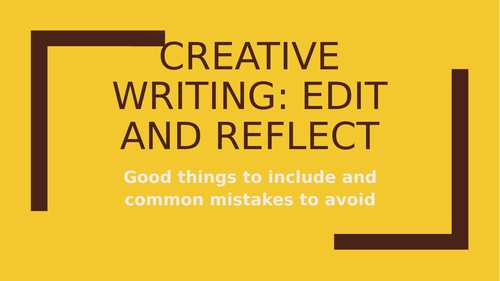 L9 common errors and things to include in creative writing