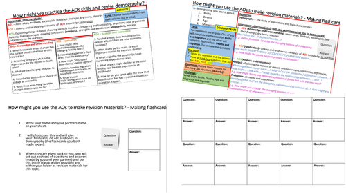 AQA A-level Sociology: Families Topic 4 ‘Demography’ Revision lesson