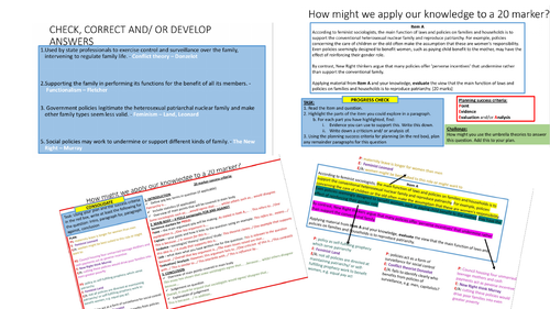 AQA A-level Sociology: Families Topic 7 ‘Families and Social policy’ Revision lesson