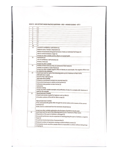 GCSE PE Bank of Revision Questions | Teaching Resources