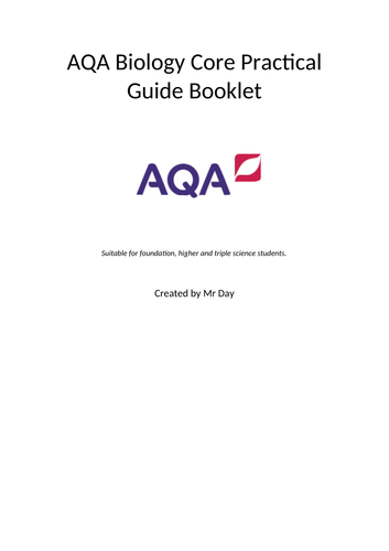 AQA GCSE Biology Core Practical Booklet | Teaching Resources