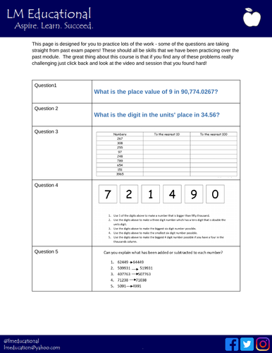 place value problem solving grade 6