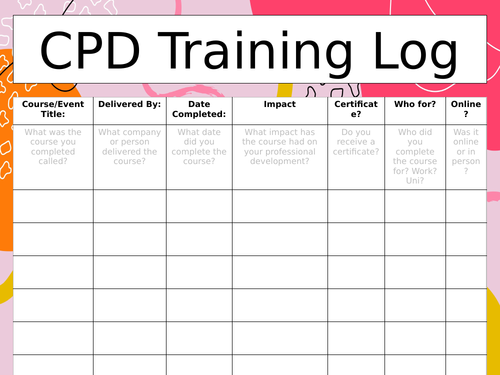 CPD Log Template | Teaching Resources