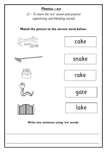 a-e Phonics Worksheets, a-e split digraph, magic e | Teaching Resources