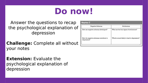 AQA GCSE Psychology: CBT. (Lesson 7 of Psychological Problems ...