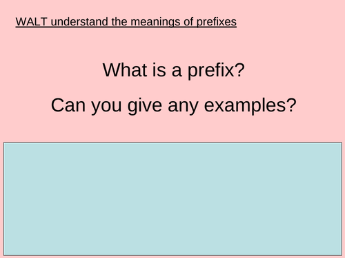 understand the meanings of prefixes | Teaching Resources