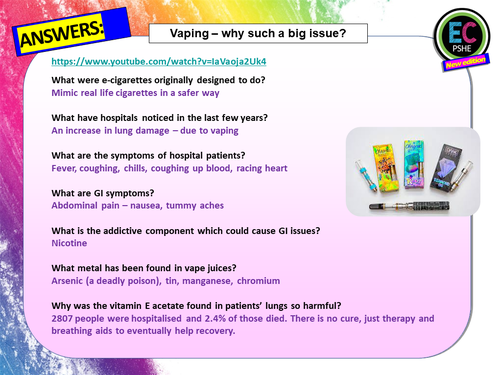 Vaping PSHE | Teaching Resources