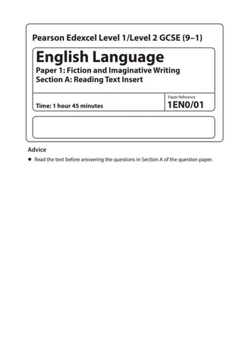 english language creative writing past papers edexcel