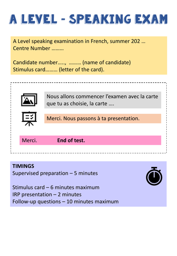 a-level-french-speaking-exam-teacher-script-teaching-resources