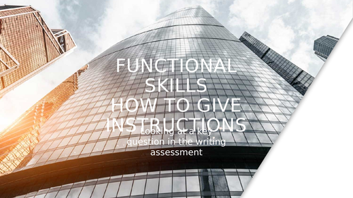 Functional Skills: Instructional Writing