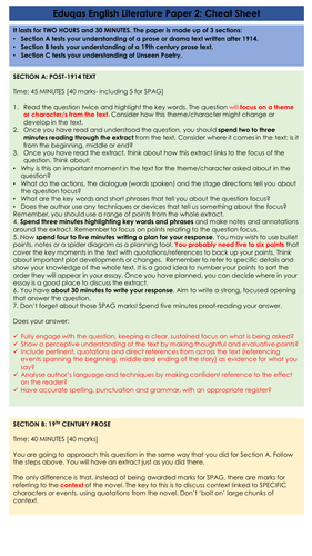 eduqas-english-literature-gcse-exam-revision-cheat-sheets-teaching