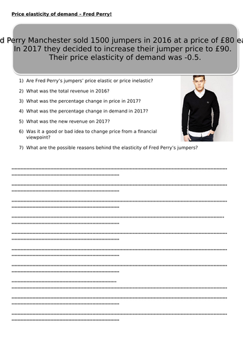 Price Elasticity of Demand (PED) Worksheets - A Level | Teaching Resources