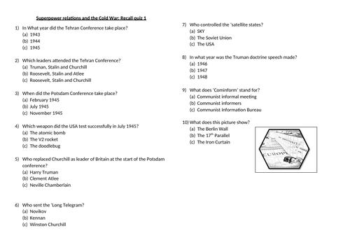 GCSE History superpower relations and the Cold War revision 1