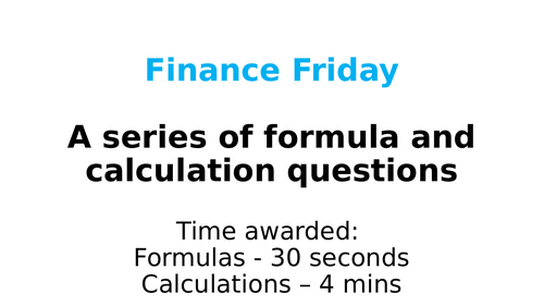 Edexcel A Level Business Finance Test | Teaching Resources
