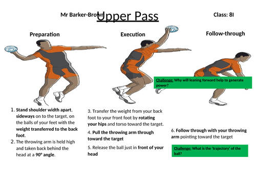 Handball - Basic (Upper) Pass | Teaching Resources