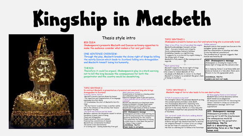 thesis statement for kingship in macbeth