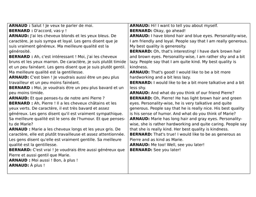 14. GCSE FRENCH: Describe yourself and others (EPI/MARS EARS ...
