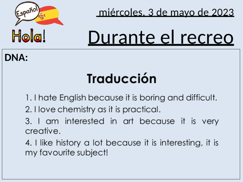 Viva 1 Module 3 Mi Insti Qu Haces Durante El Recreo What Do You Do During Break Y7 