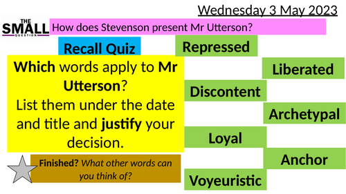 Dr Jekyll and Mr Hyde: AQA English Literature Mr Utterson Revision ...