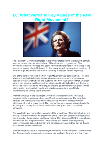 New Right Movement | Teaching Resources