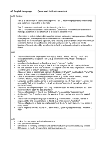 OCR A Level English Language Revision - Paper 1 Section C - Comparing ...