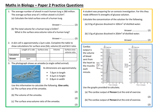 Maths in Biology - Edexcel GCSE Biology Paper 2 | Teaching Resources