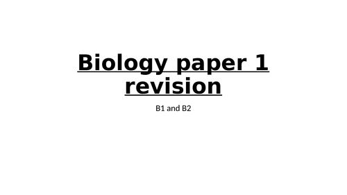 AQA Biology Paper 1 Revision 2023 | Teaching Resources