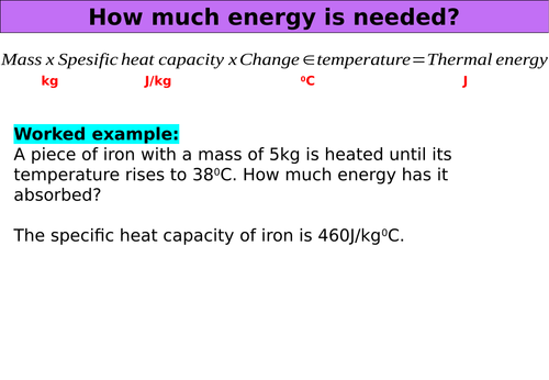 SHC Calculations - Student task