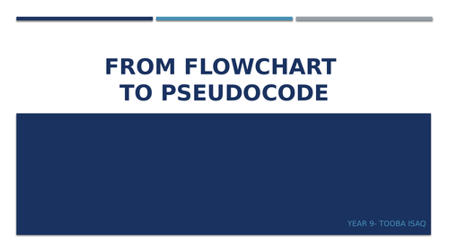 Flowchart to Pseudocode | Teaching Resources