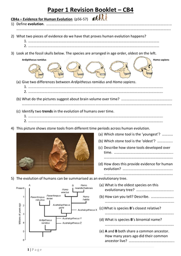 CB4 Revision Booklet (Edexcel GCSE Combined Science Biology)