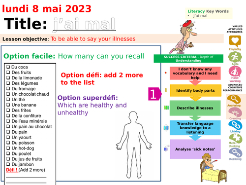 HEALTHY LIVING - LESSON 2 - J'AI MAL