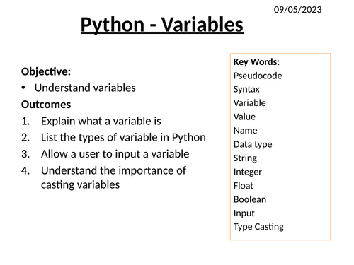 PYTHON FUNDAMENTAL - PRESENTATION PACKAGE | Teaching Resources