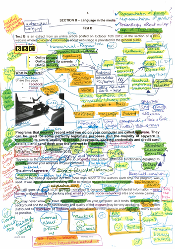 OCR A Level English Language Revision Paper 2 Section B - Language in ...