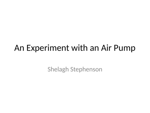 an experiment with an air pump pdf free