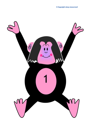 RUMBLE IN THE JUNGLE RESOURCE MONKEY NUMBERLINE EYFS KS1 ANIMALS ...
