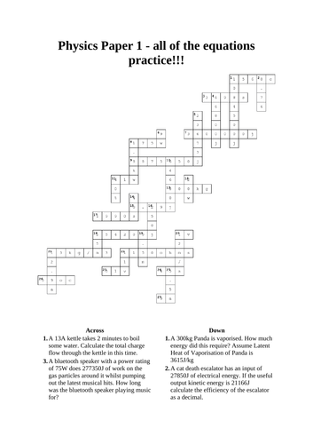 Equations practice - GCSE Physics Paper 1 | Teaching Resources