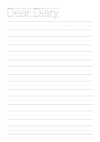 Creative Writing Diary Entry Handwriting Practice Sheets | Teaching ...