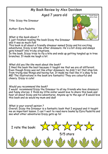 features of a book review ks1