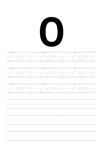 Number Spelling Grammer (Zero To Twenty) Handwriting Practice Sheets ...