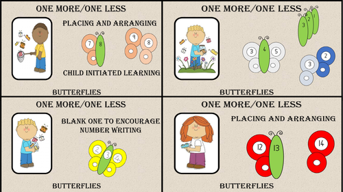 One More/ One Less Butterflies | Teaching Resources
