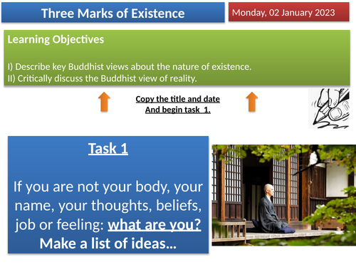 KS3 Buddhism - Three Marks of Existence & Four Noble Truths