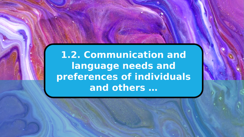 Communication Needs and Preferences | Teaching Resources