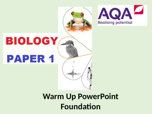 Aqa Gcse Biology Paper 1 Exam Warm Up Teaching Resources