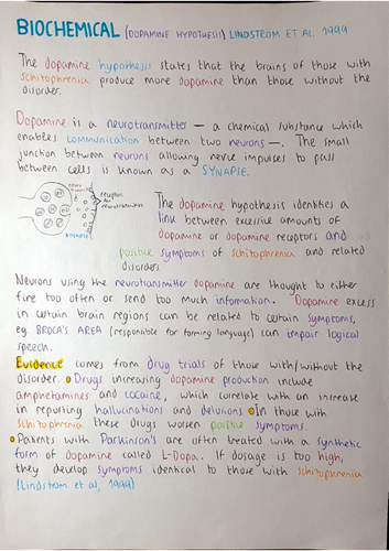 Schizophrenia & Psychotic disorders - Handwritten notes | Teaching ...