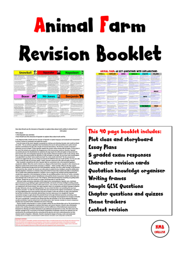 Animal Farm 44 page revision booklet