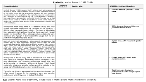 A-Level Psychology - ASCH'S RESEARCH (1951; 1955) [Social Influence ...